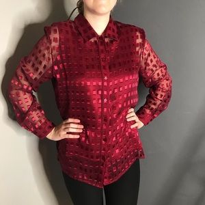 Red Textured Blouse